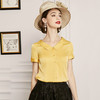 丁摩 真丝衬衫女新款桑蚕丝衬衣短袖娃娃领波点上衣洋气20-185DS399 商品缩略图6