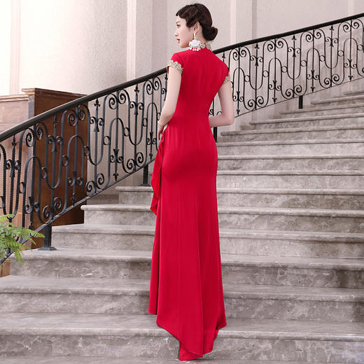 DLQ-A2416新款中国风优雅气质修身长款高端礼服裙TZF 商品图2