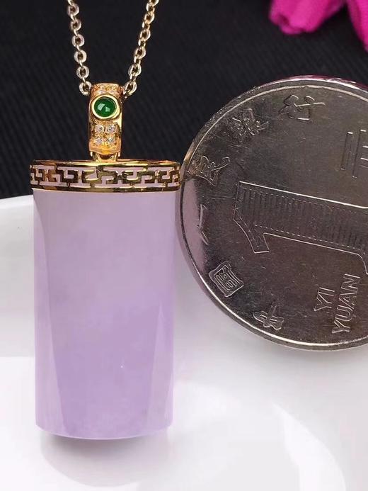 87203 翡翠18k粉紫平安柱