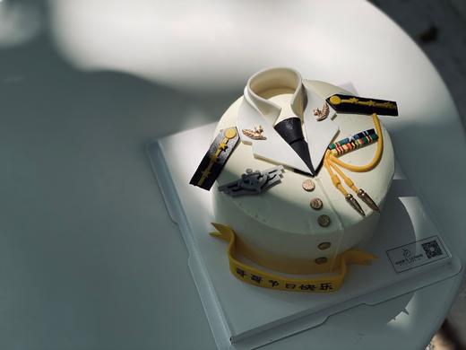 【军装蛋糕】顾客可提供军装照片，半翻糖一比一定制奶油蛋糕八一建军节 商品图3