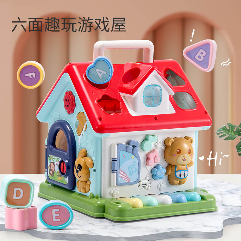 智恩堡婴儿玩具电子琴六面体游戏屋1岁宝宝小房子益智早教玩具505-10JPY带授权招加盟代理