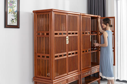 红桥红  家具严选  缅甸花梨（大果紫檀）  【178 疏影条子 碗柜】 商品图2