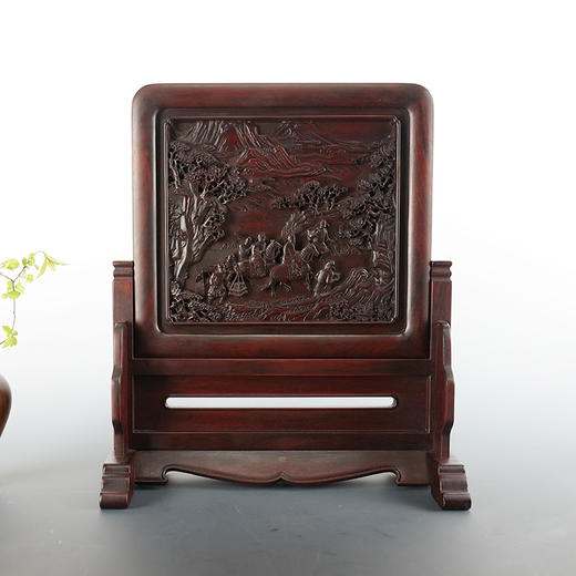 《行旅图》明式简座小插屏 商品图3