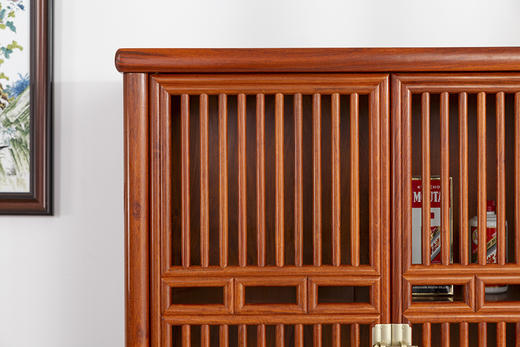 红桥红  家具严选  缅甸花梨（大果紫檀）  【178 疏影条子 碗柜】 商品图4