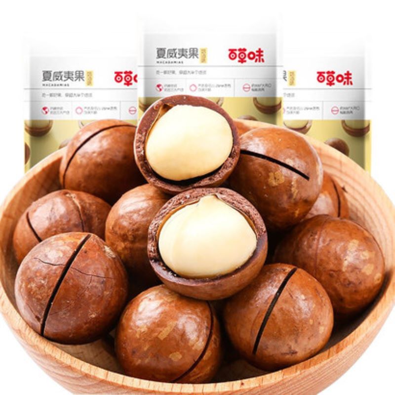百草味夏威夷果108gx3袋 坚果奶油味干果吃货零食特产JPY带授权招加盟代理