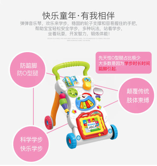 智恩堡 婴儿学步车溜娃神器玩具手推车助步车宝宝多功能音乐益智早教玩具B202JPY带授权招加盟代理 商品图8