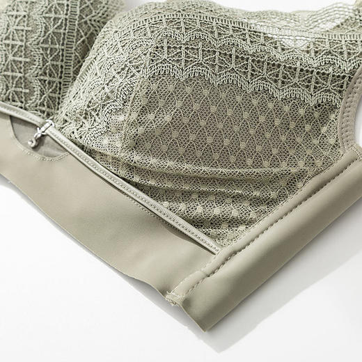 上海旗袍厂TG-TG02S081新款真丝文胸 蕾丝薄款性感聚拢内衣侧收调整型桑蚕丝内衣 商品图3