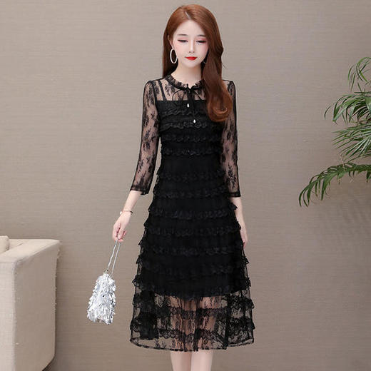 YWE-KSF19A556新款时尚减龄气质优雅连衣裙 商品图0