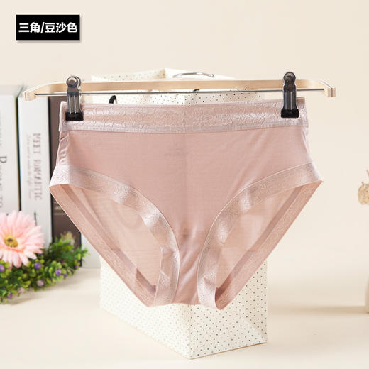 上海旗袍厂TG-TG01S002天然桑蚕丝真丝内裤女透气舒适蕾丝包臀无痕平角内裤 商品图6