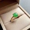 冰种阳绿翡翠蛋面戒指18k黄金镶嵌 商品缩略图1
