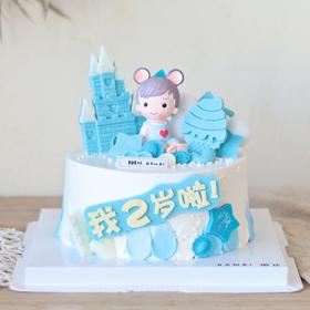 男孩生日糖牌奶油蛋糕