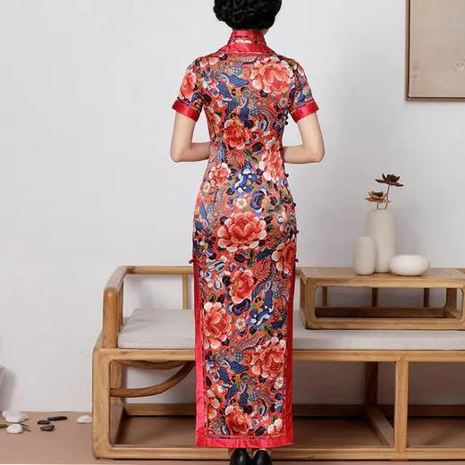 QC-1697448日常复古，高端改良时尚真丝中长款旗袍 商品图3
