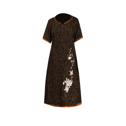 ZAYS-时尚气质刺绣旗袍裙  日常复古妈妈装 商品图4