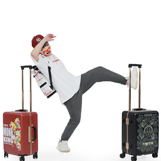 国潮新品银座大闹天宫系列拉杆箱行李箱可登机20寸铝框箱A-9389K 商品图4