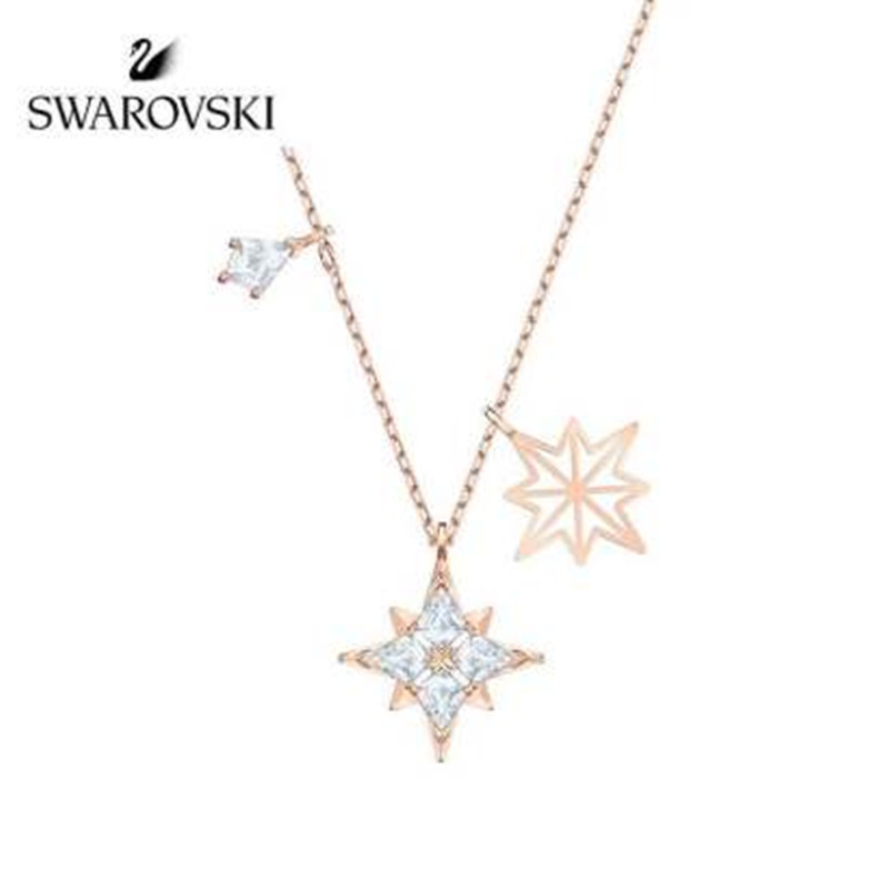 SWAROVSKI 施华洛世奇 多棱角雪花造型 SWAROVSKI SYMBOL 项链女 锁骨链女 时尚饰品 女友礼物JPY带授权招加盟代理