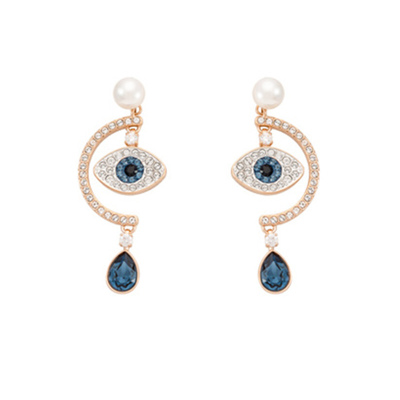 奥地利施华洛世奇Swarovski DUO EVIL EYE 恶魔之眼 耳钉5425860 香港直邮JPY带授权招加盟代理