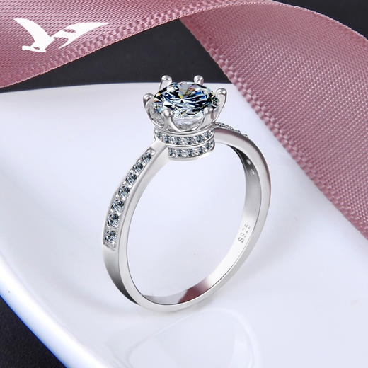 YJ001259新款时尚气质925银六爪镶锆石戒指TZF 商品图2