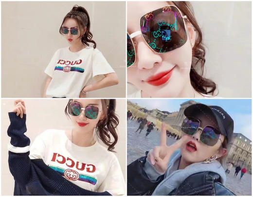 Gucci女款太阳镜 大框满LOGO 街拍出游利器 正品保真实拍 商品图8