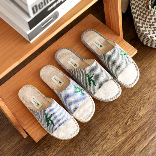 【买麻鞋，雅路人】亚麻拖鞋情侣居家男女士棉麻绣花拖鞋YT-13 商品图4