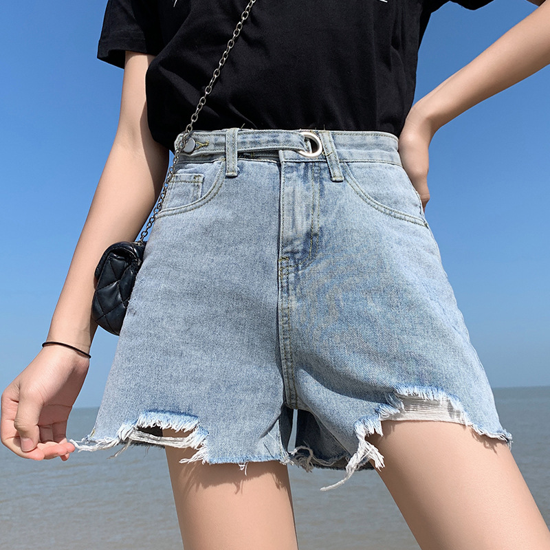 忌平庸女装2020牛仔短裤女夏季2020年新款韩版宽松显瘦学生潮流阔腿a字毛边JPY带授权招加盟代理