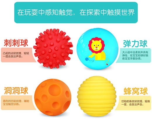 费雪(Fisher Price)婴儿玩具球六合一套装0-2岁宝宝初级训练球手抓弹力球感知按摩球F0930JPY带授权招加盟代理 商品图4