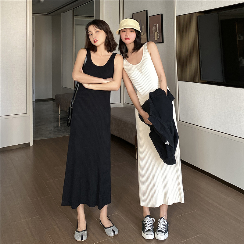 忌平庸女装2020年秋季新款基础款针织连衣裙女显瘦吊带中长打底裙JPY带授权招加盟代理