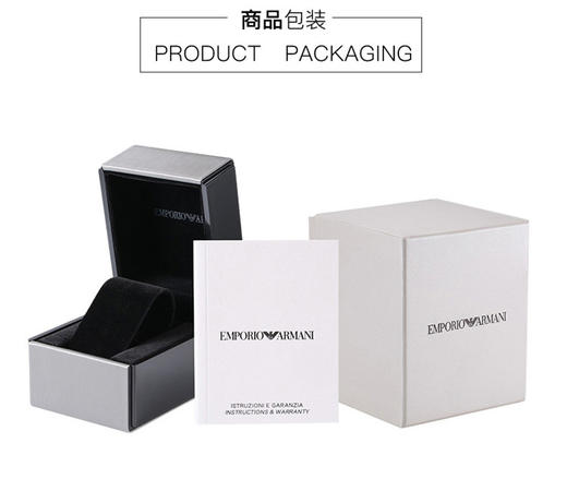 Armani阿玛尼手表男黑色商务皮带手表男时尚三眼石英表 情侣款JPY带授权招加盟代理 商品图9