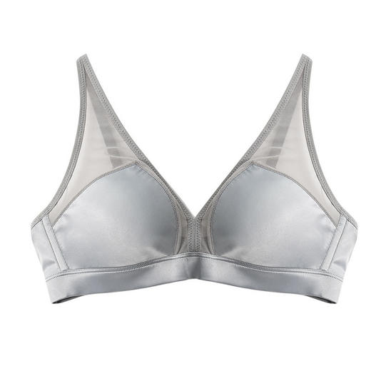 上海旗袍厂TG-TG02S082真丝文胸无钢圈薄款超薄小胸平胸专用法式性感三角杯桑蚕丝内衣女 商品图7