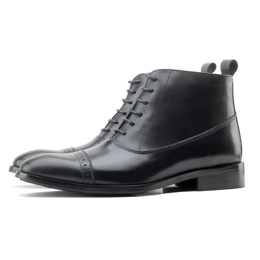 圆头牛皮正装牛津靴（黑，棕） 商品图0