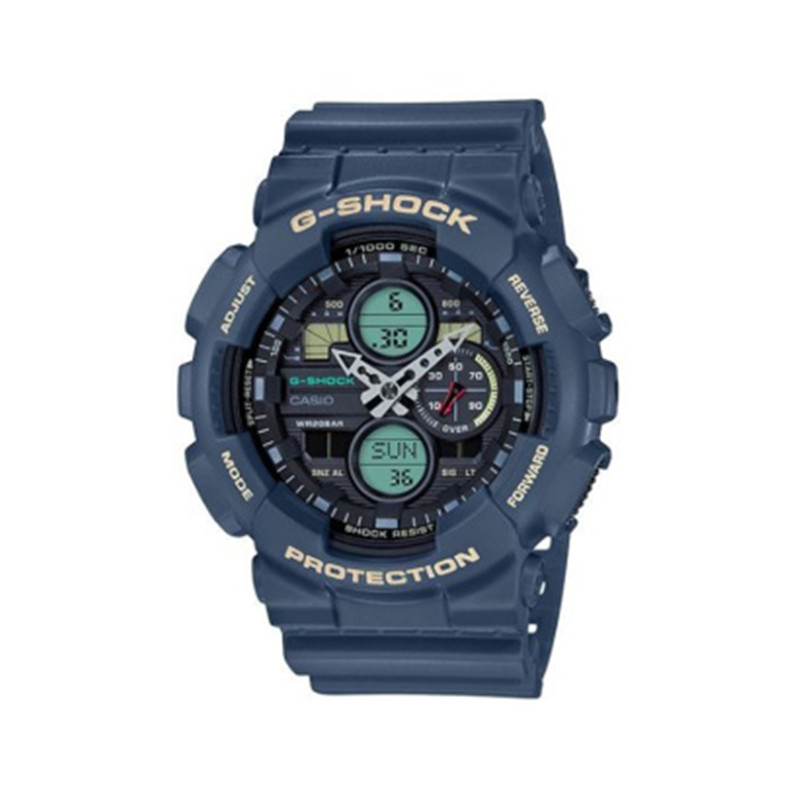 【全球联保】日本卡西欧CASIO G-SHOCK复古男女款防水运动手表年代蓝 GA-140-2AJF 日本直邮JPY带授权招加盟代理