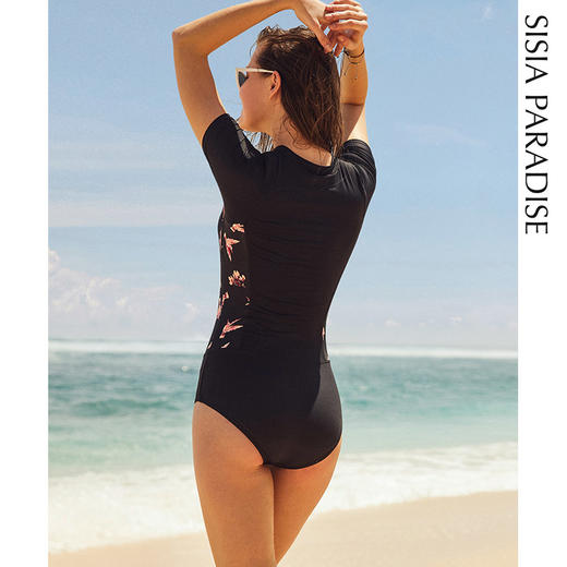 sisia新款连体泳衣女性感大胸聚拢小胸显瘦遮肚惊艳温泉泳衣 商品图3
