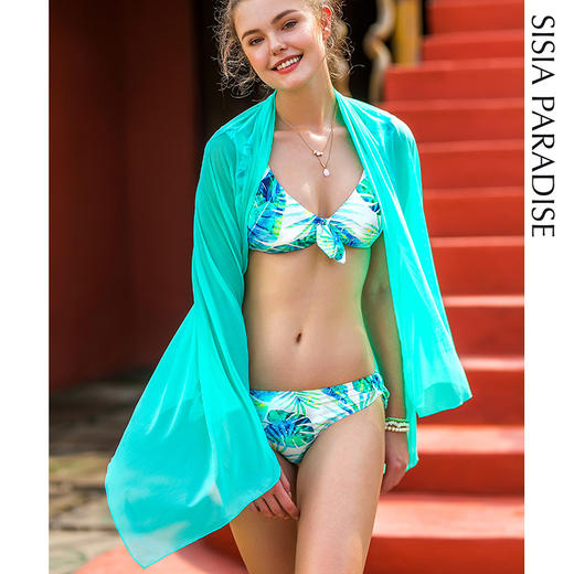 sisia沙滩巾海边度假比基尼泳衣罩衫夏糖果色裹裙防晒披纱巾82W06S2e 商品图3