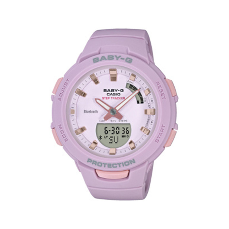 【全球联保】日本卡西欧CASIO BABY-G蓝牙连接计步运动健身款女表BSA-B100-4A2JF 日本直邮JPY带授权招加盟代理