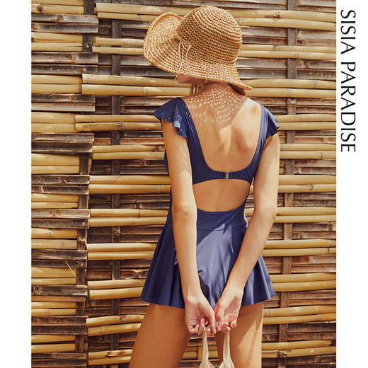 sisia欧美大胸性感小胸聚拢连体泳衣女遮肚显瘦仙女范学生泳衣ins 商品图2