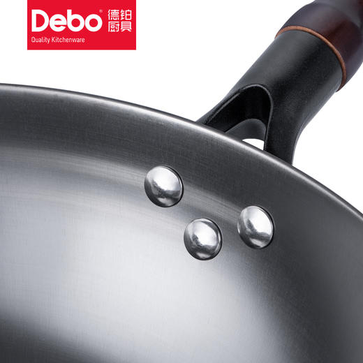 Debo德铂德国品牌物理匠釜臻匠不粘炒锅无涂层精铁铸铁炒菜锅 商品图5