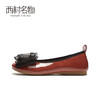 西村名物2020秋季新款圆头浅口蝴蝶结平底芭蕾鞋牛皮革X20CE30621 商品缩略图3