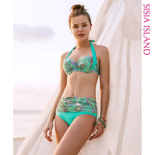sisia游泳衣女三件套比基尼性感小胸聚拢沙滩高腰泡温泉泳衣大胸 商品图4