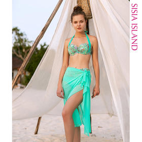 sisia游泳衣女三件套比基尼性感小胸聚拢沙滩高腰泡温泉泳衣大胸