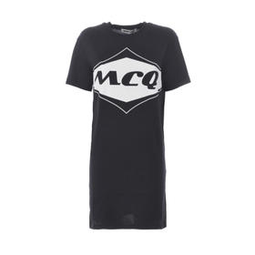 MCQ女士品牌印花短袖T恤连衣裙 492158 RMH28 1000