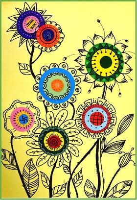 《线描花卉》【自动发货：下单后，点击手机短信中收到的链接，即可获取文件下载的链接；如有任何问题，可添加客服微信hm33268获得帮助】