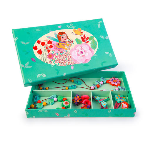 Djeco小女孩项链手链饰品儿童公主首饰配饰串珠玩具diy套装装饰 商品图7