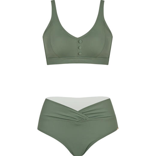 sisia2020新款莫兰迪绿色比基尼大胸性感聚拢小胸分体泳衣ins网红 商品图4