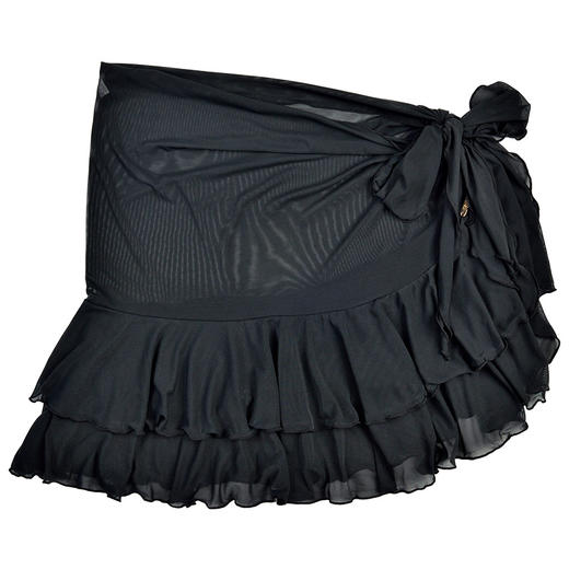 sisia新款黑色沙滩裙 比基尼性感透明网纱裙保守度假半身裙超短裙SS201W08S07 商品图4