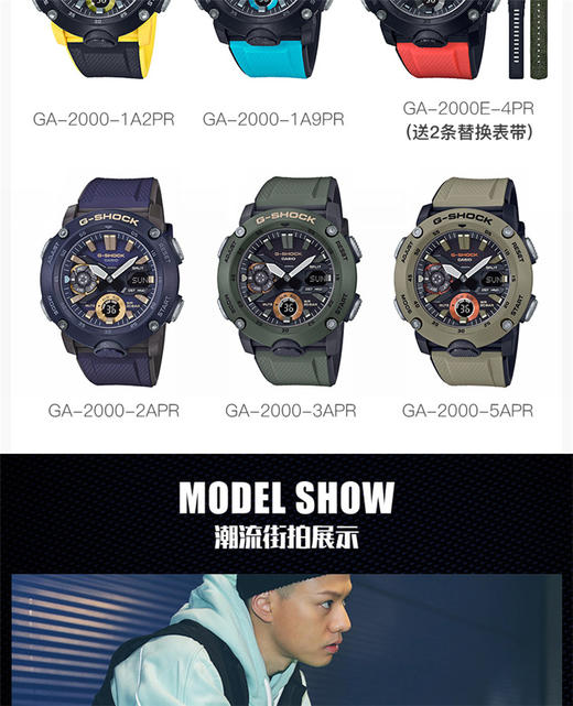  【全球联保】日本卡西欧CASIO G-SHOCK GA-2000系列复古运动男表 GA-2000-3AJF 日本直邮JPY带授权招加盟代理 商品图6