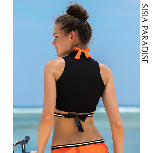 sisia新款欧美沙滩比基尼罩衫 时尚性感外套式翻领罩衫SS201W01S02 商品图3