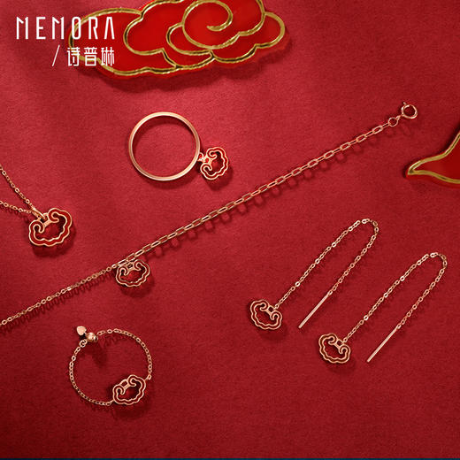 如意系列玫瑰18K金祥耳坠KE267001 商品图2