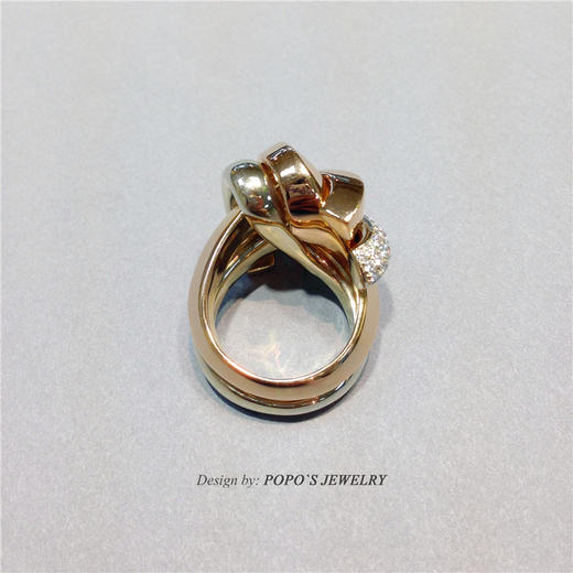 【每日特选】18K黄金/玫瑰金双色金钻石戒指 商品图5