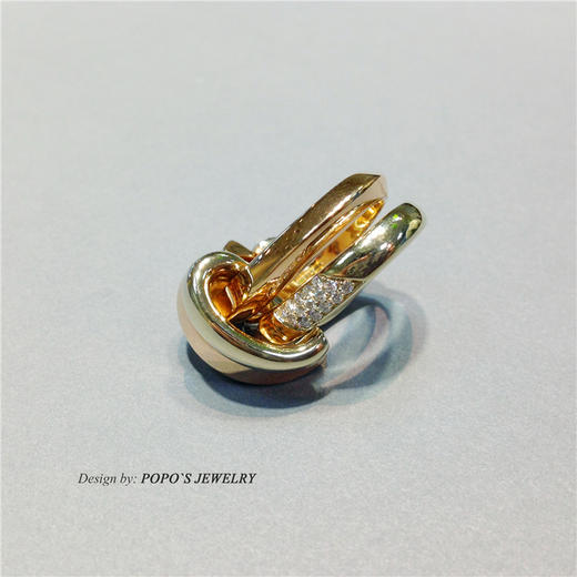 【每日特选】18K黄金/玫瑰金双色金钻石戒指 商品图6