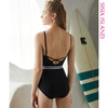 sisia游泳衣女性感聚拢复古黑色2020新款连体泳衣遮肚显瘦仙女范 商品缩略图1