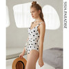 sisia2020新款欧美泳衣女性感白色波点仙女范显瘦遮肚ins连体泳衣 商品缩略图3